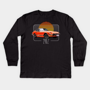 Datsun 240Z Retro Classic Car Lover Design Kids Long Sleeve T-Shirt